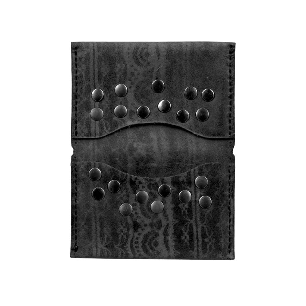 Black Lace Printed + Riveted Wallet