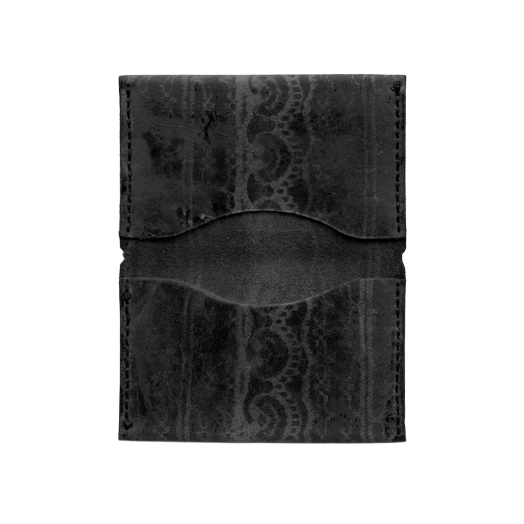 Black Lace Printed + Riveted Wallet